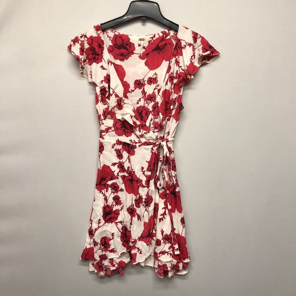 Free People Women Floral Print Ruffled Wrap Dress Size Small B234 -16 - Picture 12 of 12